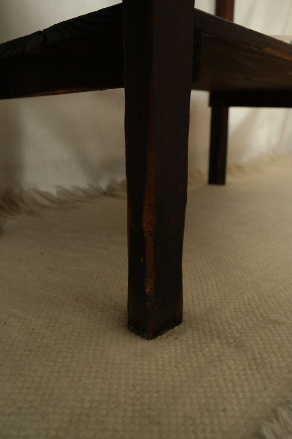 Old country side table in waxed wood