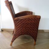Woven rattan armchair, 1980s