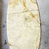 Oval coffee table in onyx and bronze – natural stone top – st