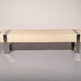 Leather bench with chrome base from Germany 1980