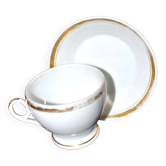 Porcelaine de Paris – Tasse ronde ancienne en porcelaine tendre liseré or