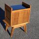 Vintage oak bedside table with splayed legs