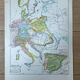 Original map of Europe in 1812 37x27cm (1908)