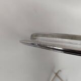 Cut crystal tray and solid silver rim.