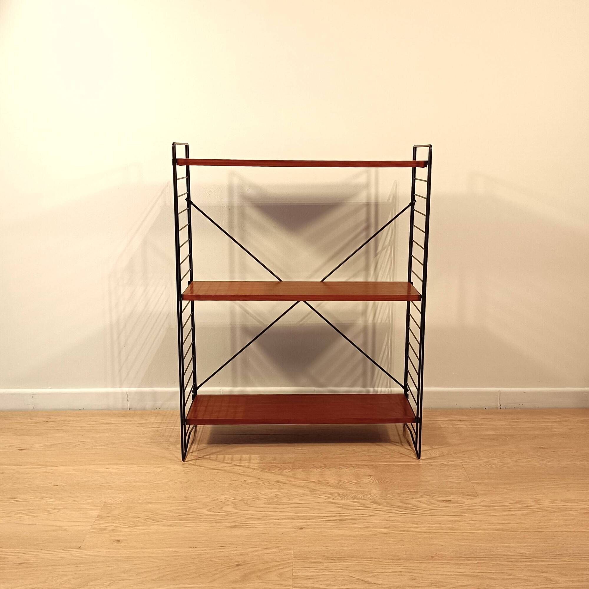 Free-Standing Rack with Wooden Shelves by A. Dekker for Tomado
