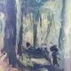 Tableau HST "Sous bois animé" Post impressionniste signé (XIX°/XX°)