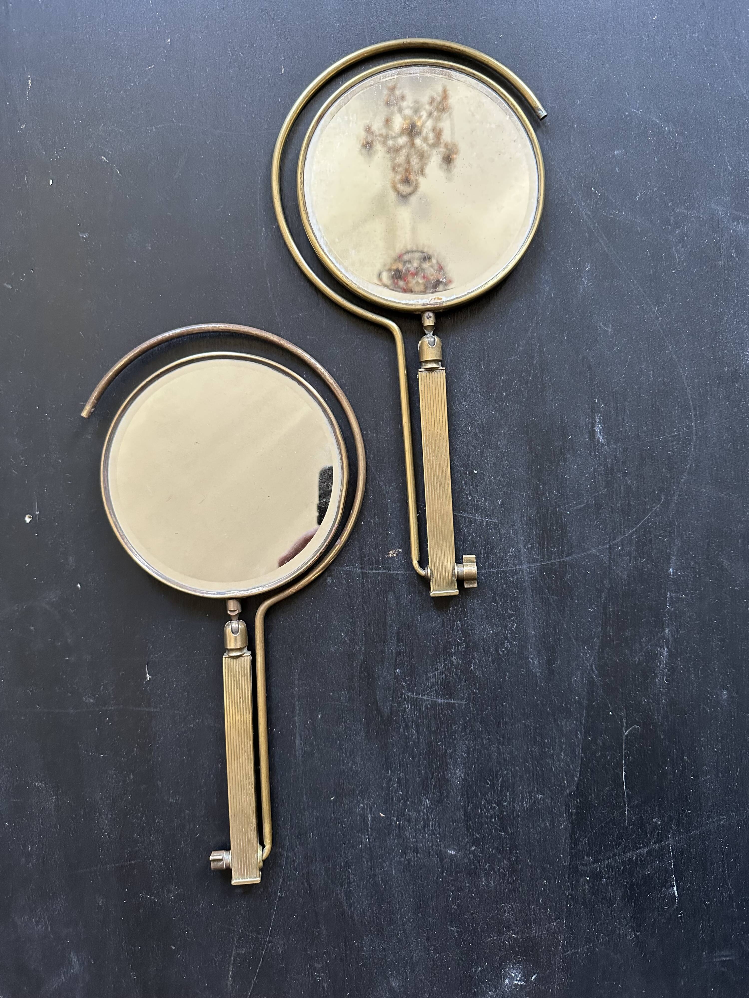 Adjustable table mirror in gilded brass, 1950, France