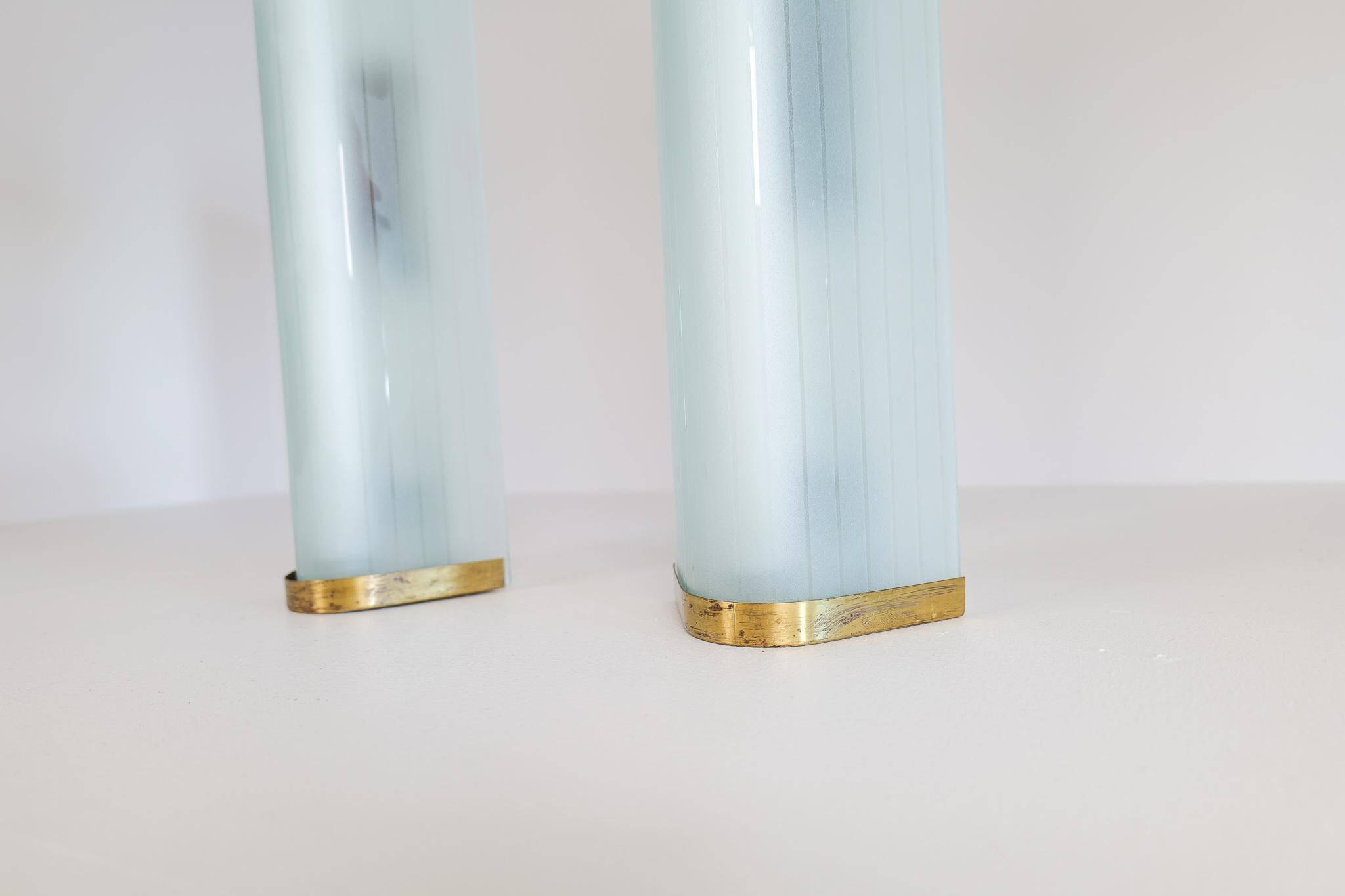 Extra-large modern mid-century wall lamp pair attributed to Asea.