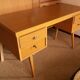 Oak-plated desk and formica 60s/70s