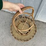 Rattan bottle holder, vintage server