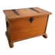 Swiss solid pine chest with wrought iron fittings, mid-20th century.