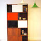 Large vintage glass library
