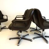 Set of 5 Chromcraft office armchairs