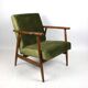 Vintage green olive easy chair, 1970s
