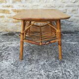 Rattan and bamboo coffee table