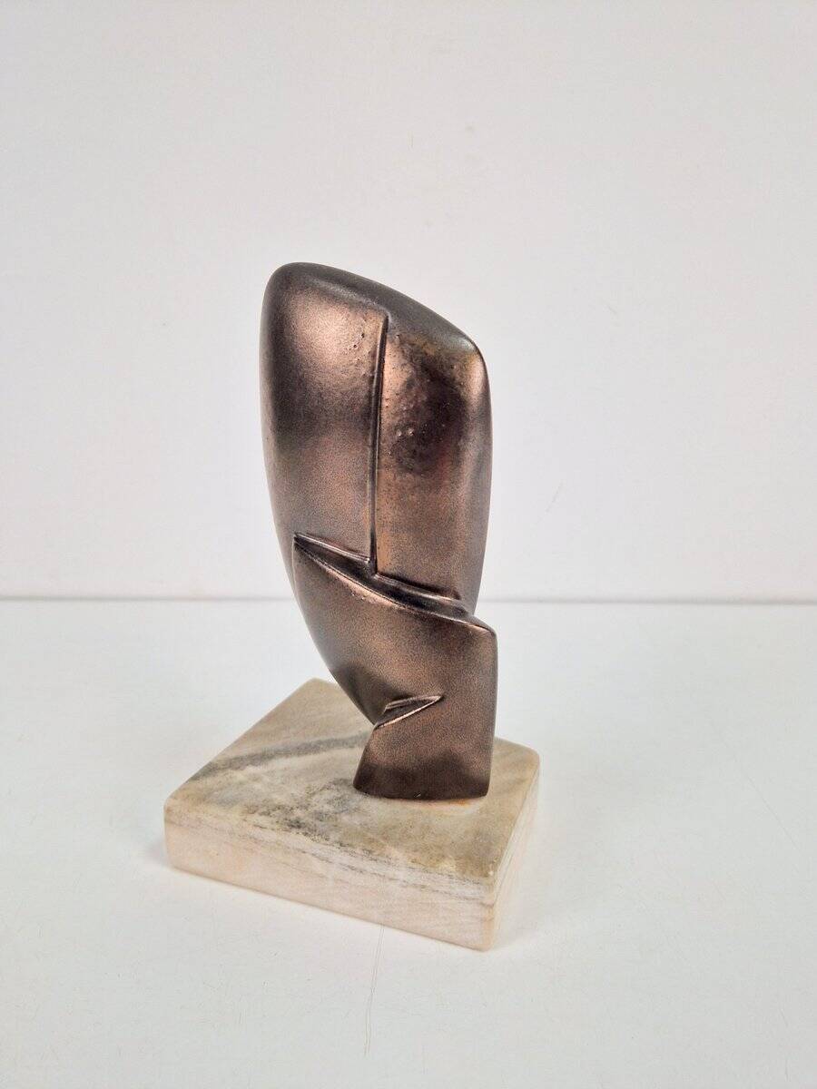 Sculpture abstraite vintage sur socle en marbre, années 1960