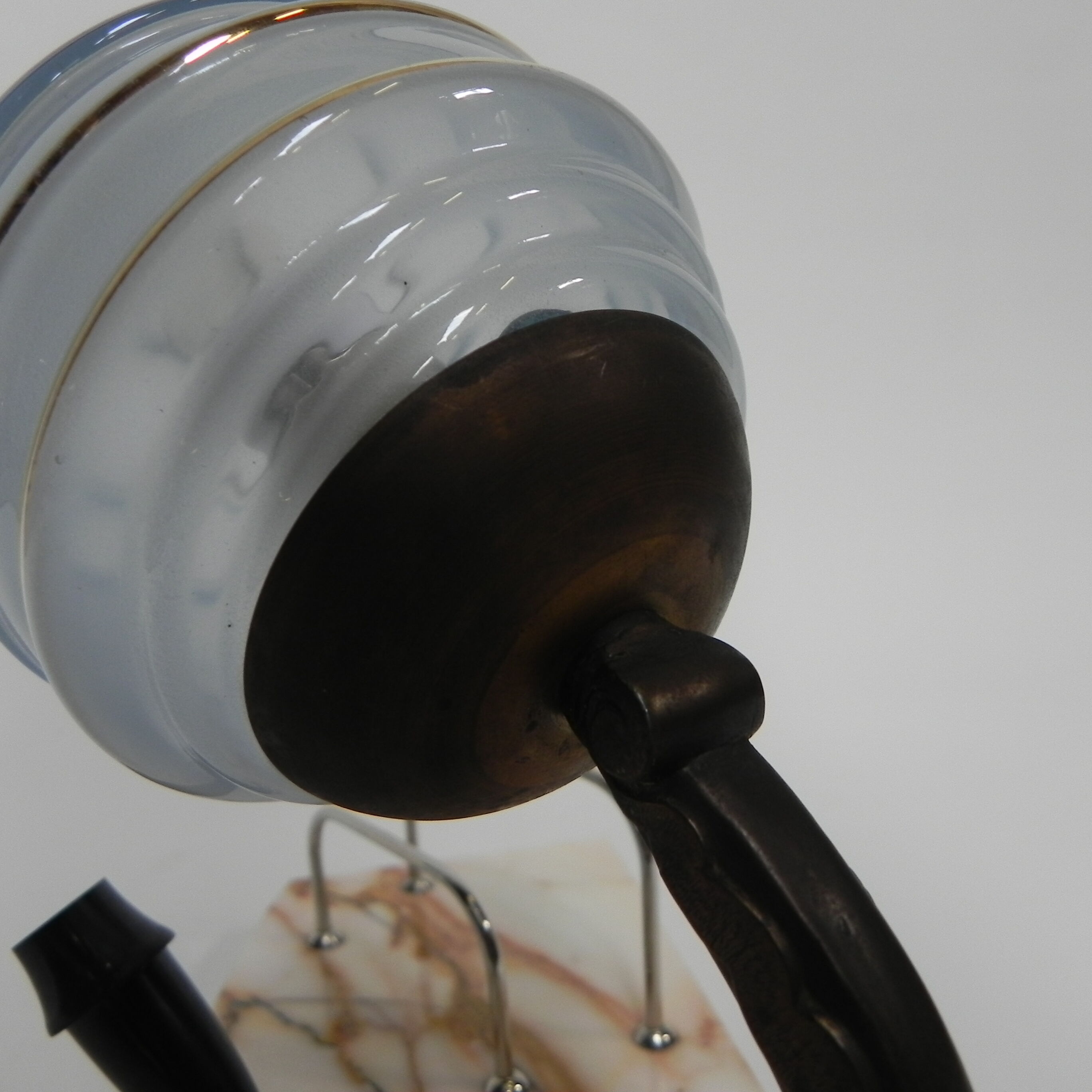 Art deco desk lamp with pen and letter holder