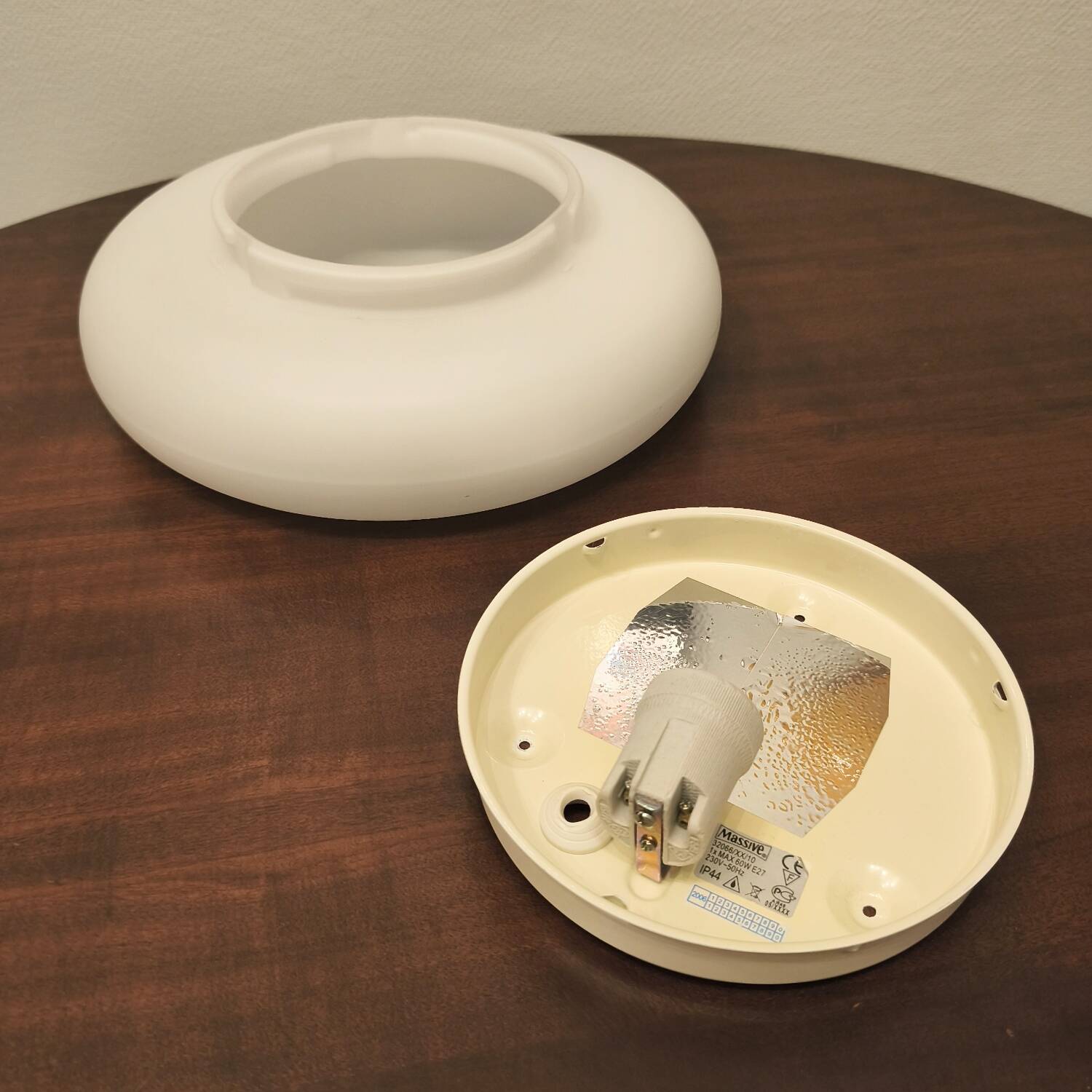 Wall lamp/ Table lamp in opal glass, Massive, 2000
