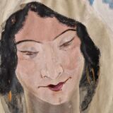 Paul Louis Beaumont (1863-1936) - Gouache sur papier - "Portrait de femme à Touggourt, Algérie"