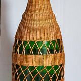 XL bottle lamp foot dressed in rattan 50s