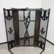 Corner fireplace screen in brass attributed to Dagobert Peche