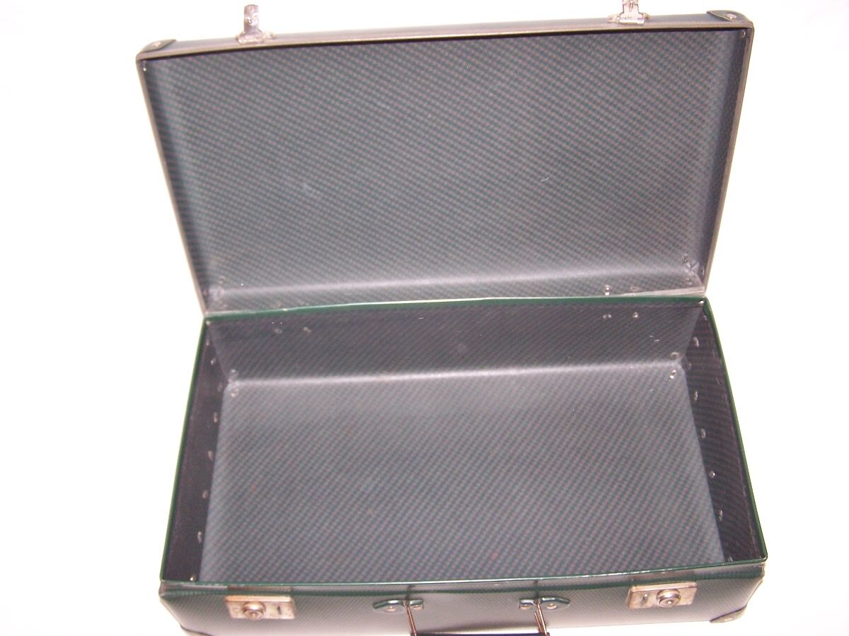 Green vintage suitcase 50s