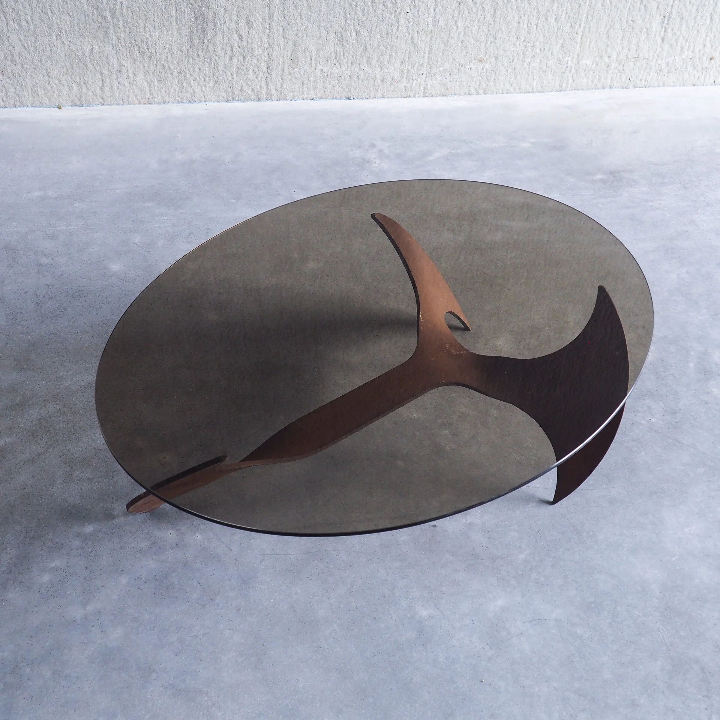 Propeller oval coffee table by Knut Hesterberg for Ronald Schmitt