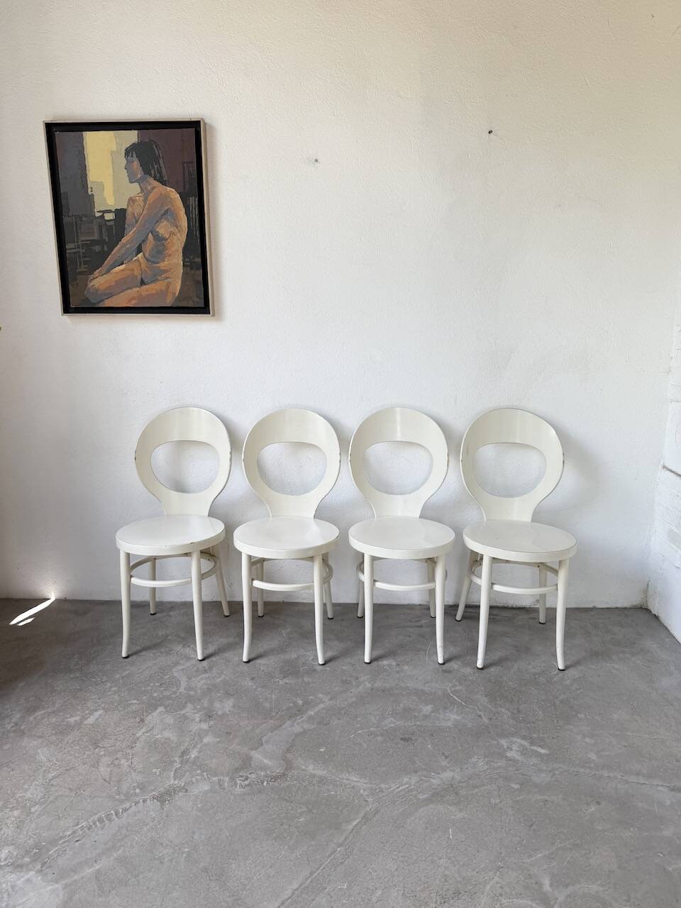 Set of 4 Baumann bistro chairs, Mouette model