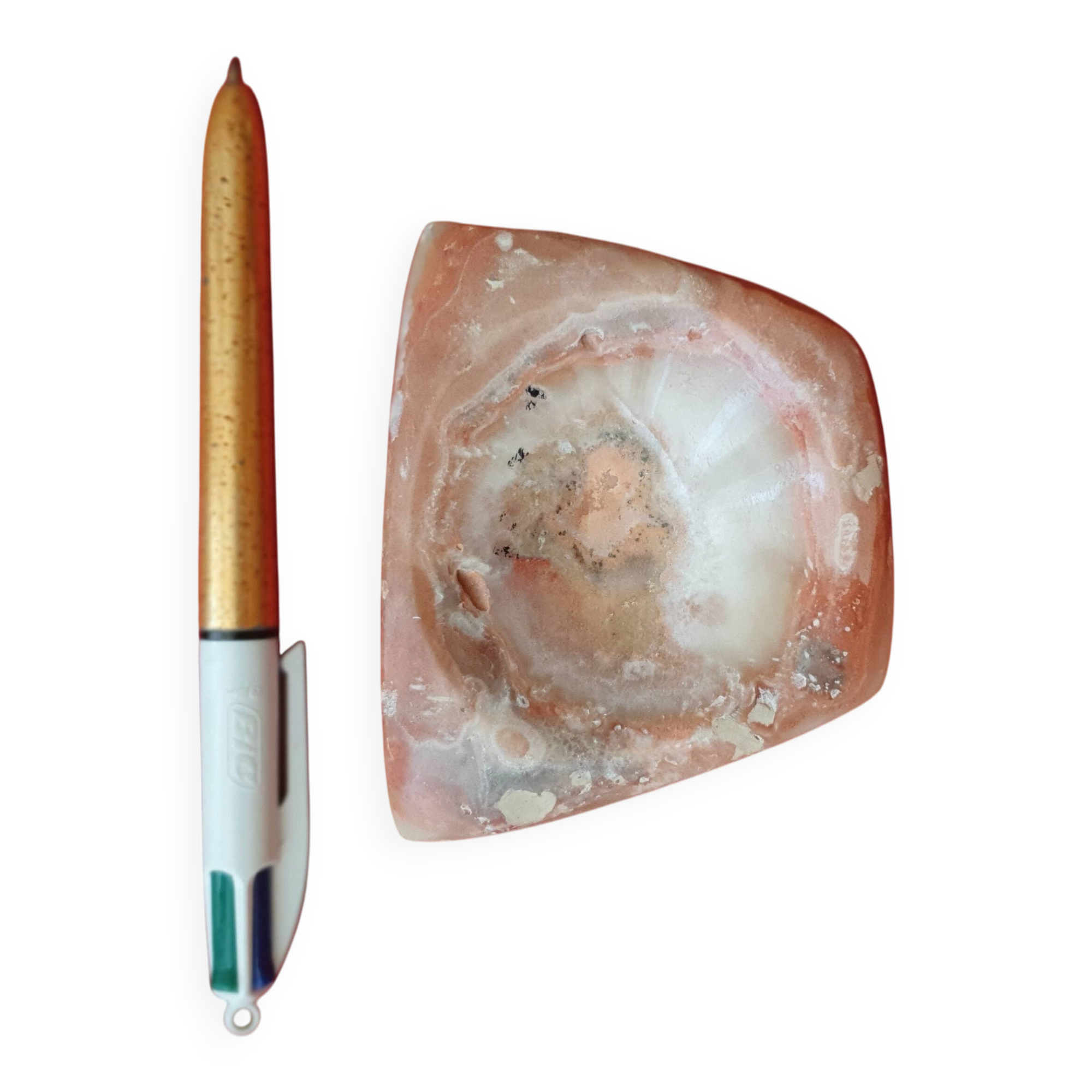 Polished agate soap dish or ashtray