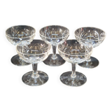 5 small cut crystal digestive cups