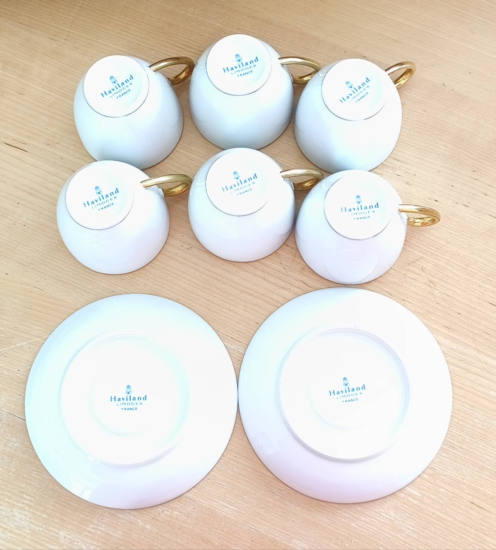 6 coffee cups and 2 saucers Haviland Limoges