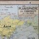 Ancienne carte scolaire Vidal-Lablache 22, 1958 - Planisphère, colonies