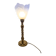 Blue and gold brass table lamp with opaline tulip Art Nouveau