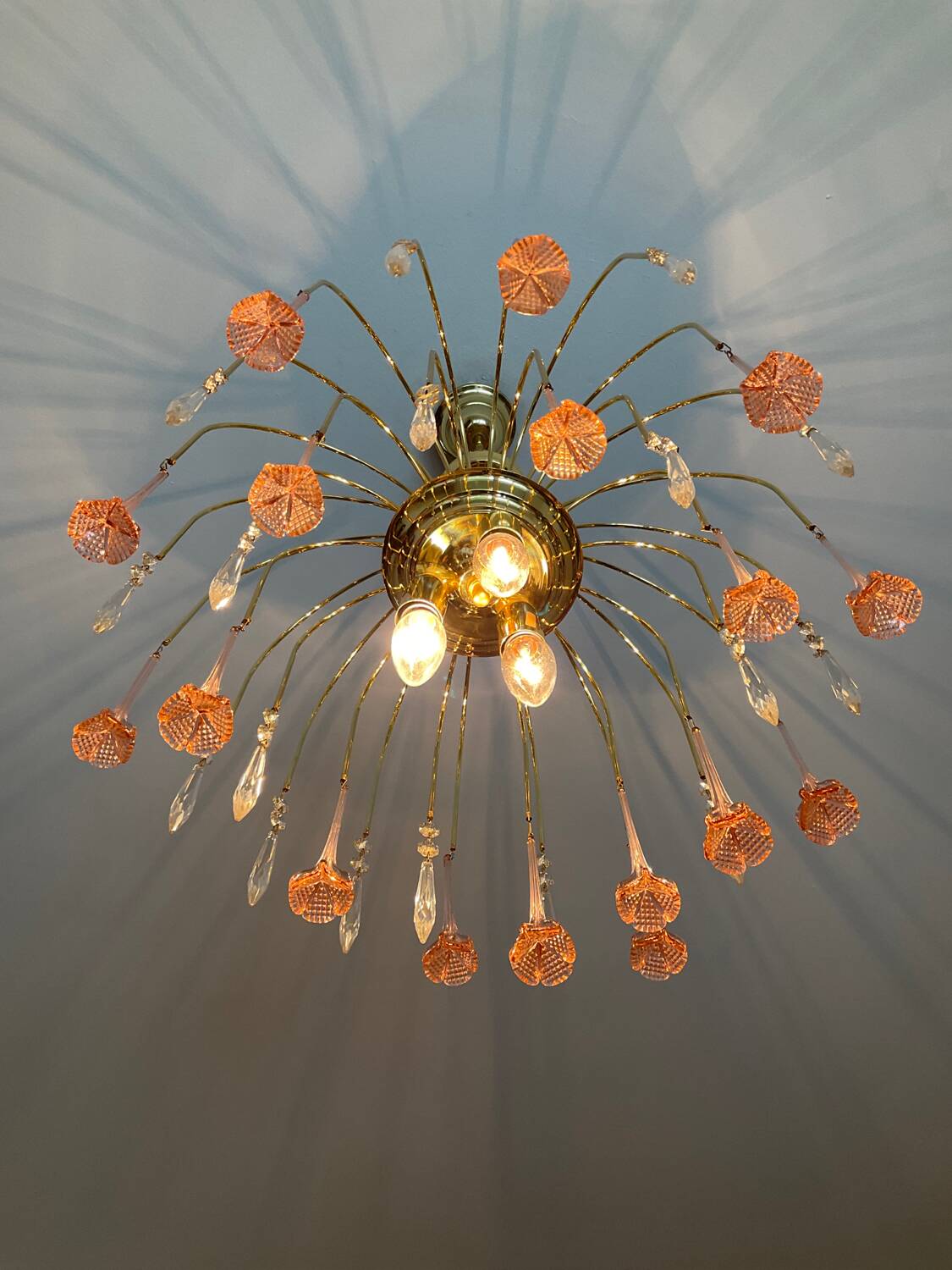 Lustre à pampilles vintage des années 70