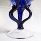Blue glass cup on foot