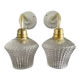Pair of vintage electrified glass wall lamps