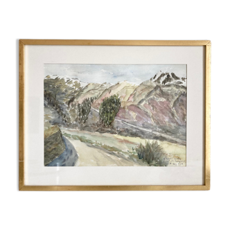 Signed watercolor framed