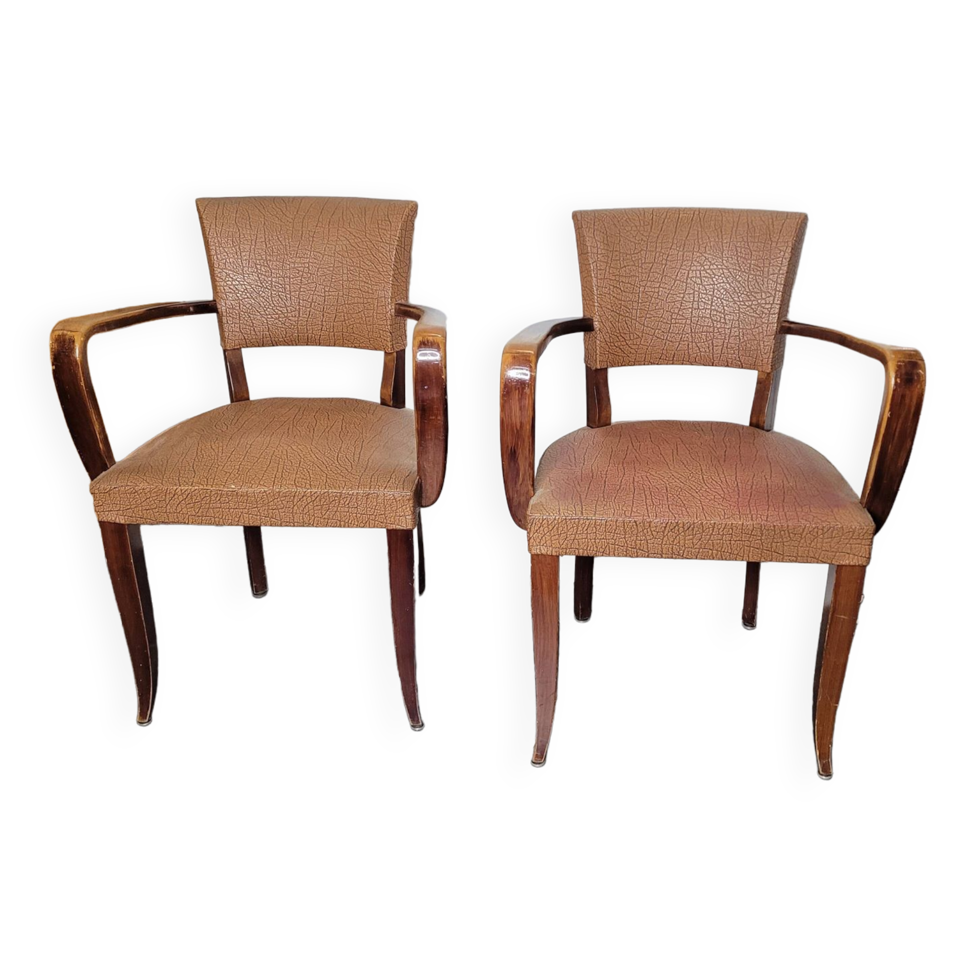 Pair of skai bridge armchairs