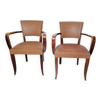 Pair of skai bridge armchairs