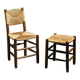 Ensemble chaise et tabouret Bauche, Charlotte Perriand pour Maison Sentou, circa 1950
