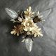 Vintage Florentine floral hand-forged silver-plated 3-light flush mount from Banci Firenze, Italy, Florence 1960s, set of 5