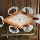 Lustre vintage scandinave 8 appliques