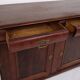 Low antique sideboard - hand polished mahogany - fixed shelves - 1880s