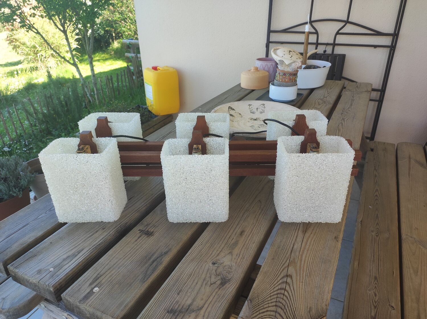 Vintage Scandinavian chandelier from the 50s and 60s.