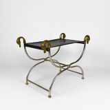 Neoclassical swan-headed curule circa 1960
