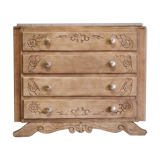 Chest of drawers raw wood foot mustache