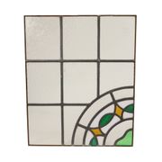 Colorful Art Deco Floral Stained Glass Window 51x42cm