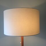 Leather and brass floor lamp