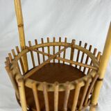 Art Deco style rattan work basket serving cart
