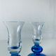 Pair of glass candle holders